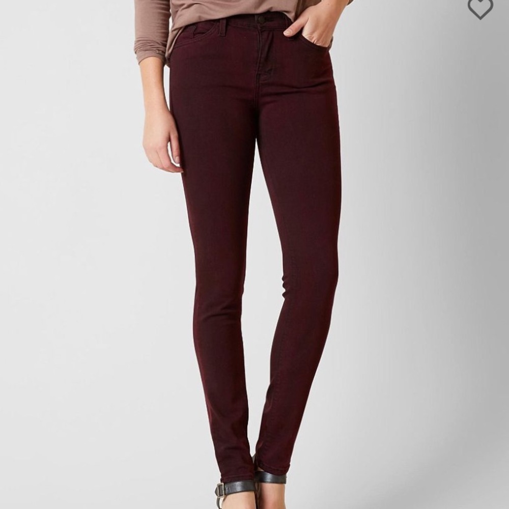 KanCan Mid-Rise Maroon Skinny Jean